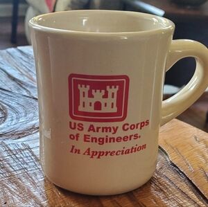 US Army Corps of Engineers Appreciation Mug - Cream with Red Emblem